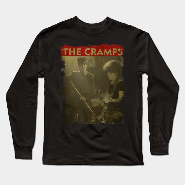 TEXTURE ART-The Cramps 1982 - RETRO STYLE Long Sleeve T-Shirt by ZiziVintage